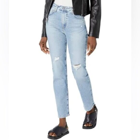 AG Adriano Goldschmeid Saige High-Rise Straight in Apparition Destructed 31 - Picture 1 of 10